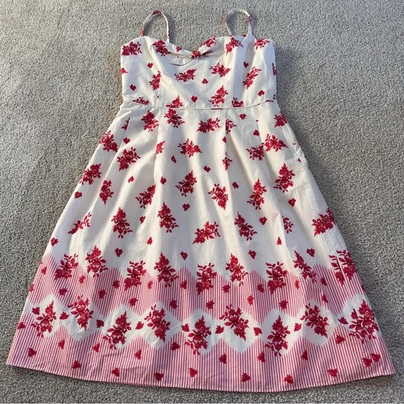 strapless open back dress Christmas Smocked Red Girls Dress, Flower Girl Red White Dress